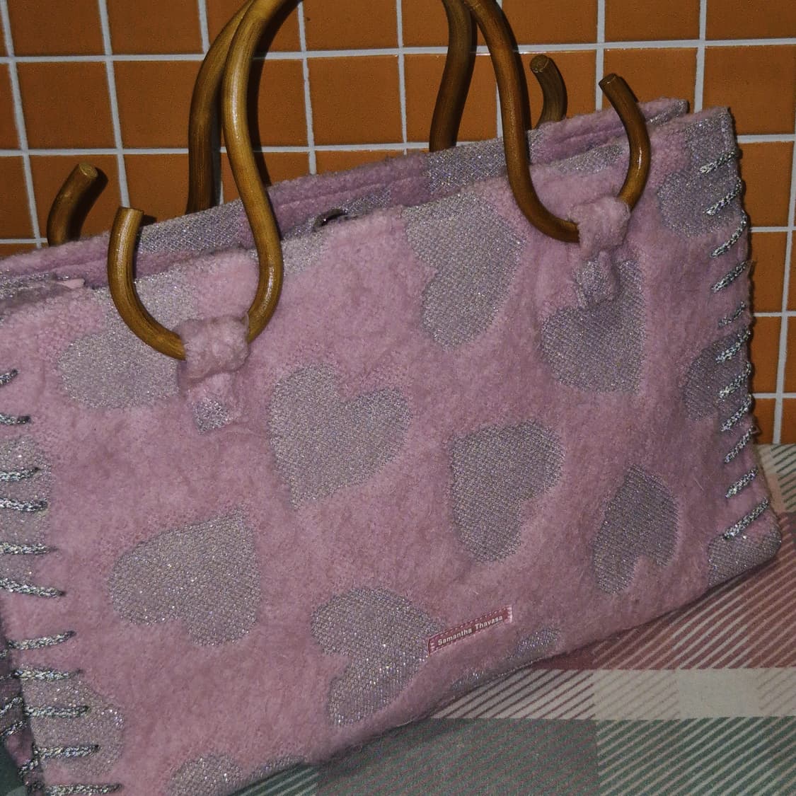 04s 사만다타바사 하트 부클 뱀부 토트백 상품이미지9