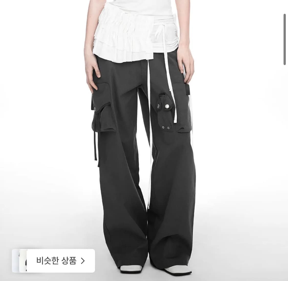 나체 STRAP WIDE CARGO PANTS black 상품이미지1