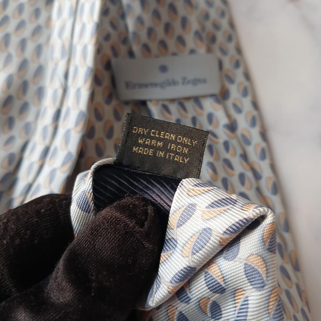 제냐 실크 민트 패턴 넥타이 9.7cm A+등급 A19549 상품이미지8