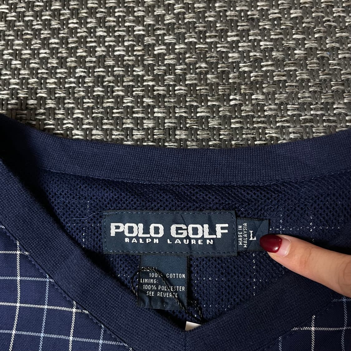 폴로 랄프로렌 네이비 체크 골프 조끼 L 상품이미지4
