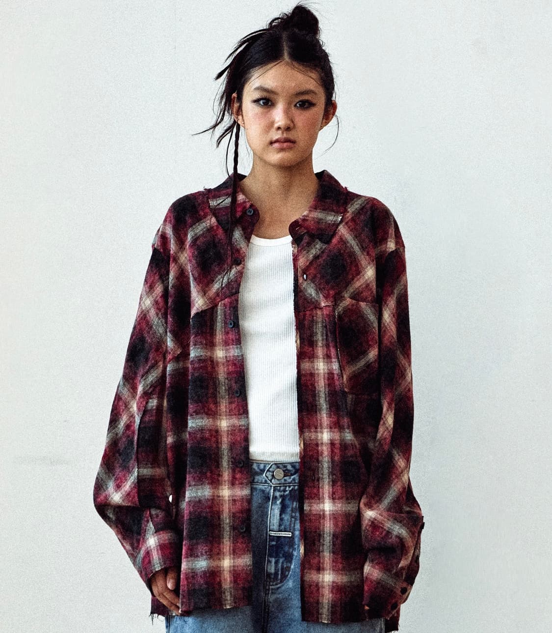 더바이닐하우스 레드 체크 셔츠 상품이미지6