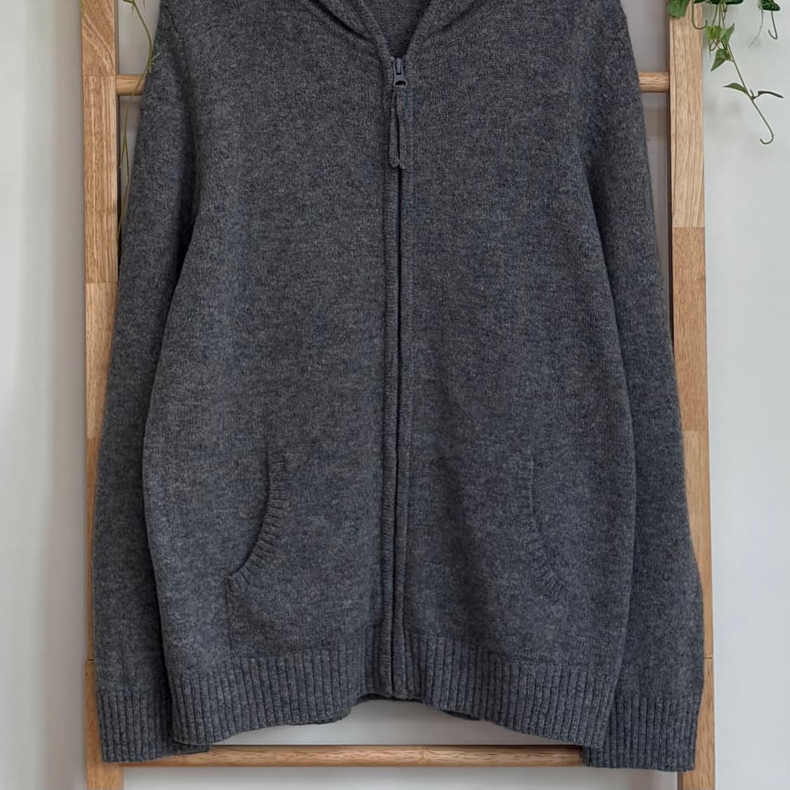 JPN/ 그레이울후드집업 울후드집업 레이후드집업 모리걸후드집업 상품이미지5