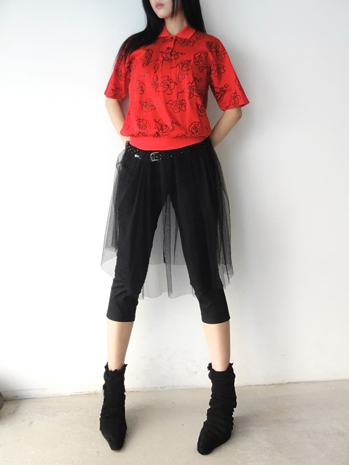 Rose polo shirt / red 상품이미지4