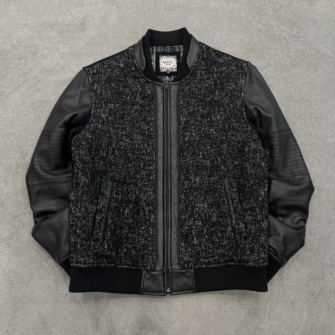 105 바쏘옴므 양가죽 울니트 도킹레더자켓 상품이미지1