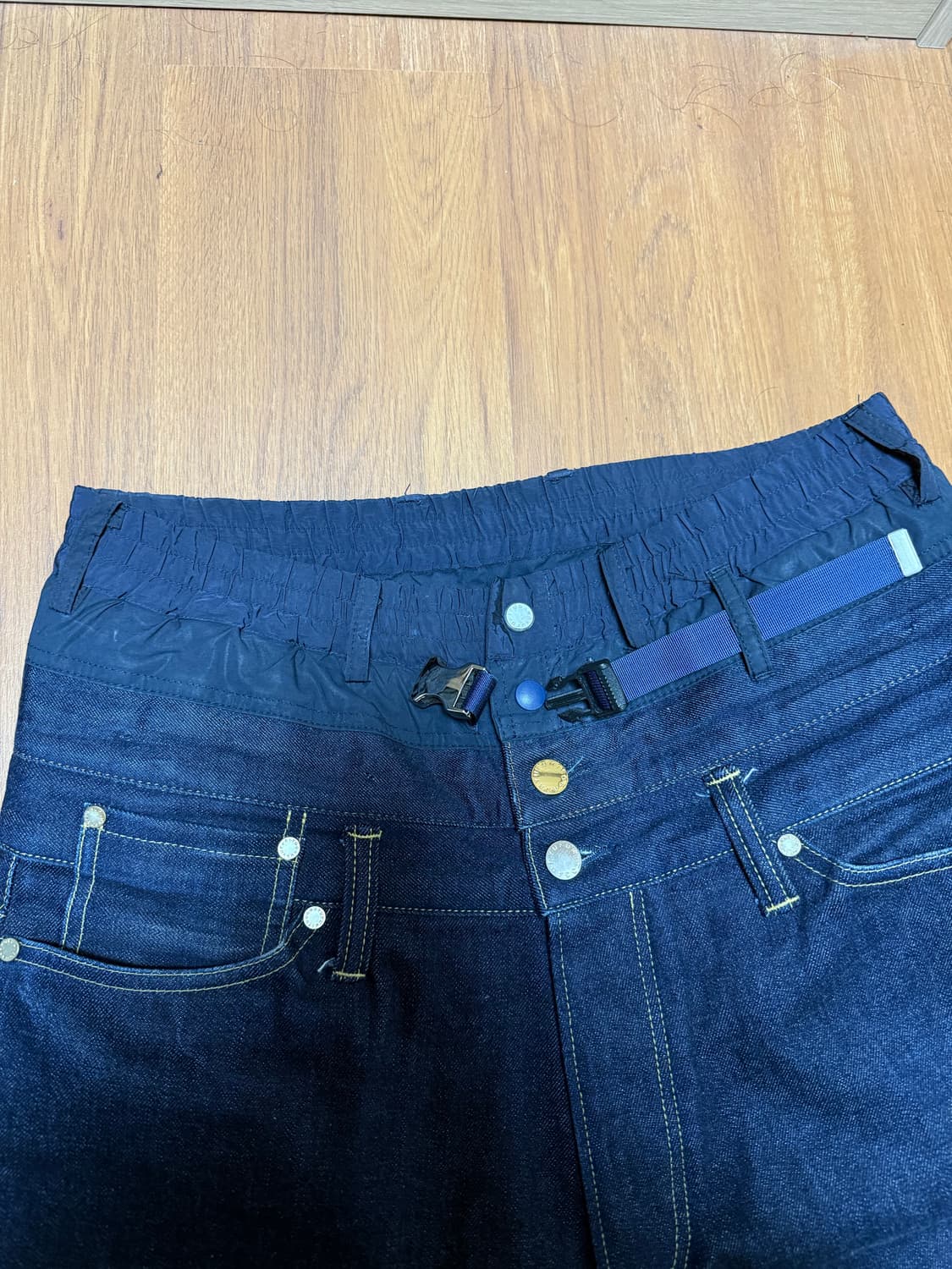 후미토간류 레이어드 와이드 데님팬츠 상품이미지3