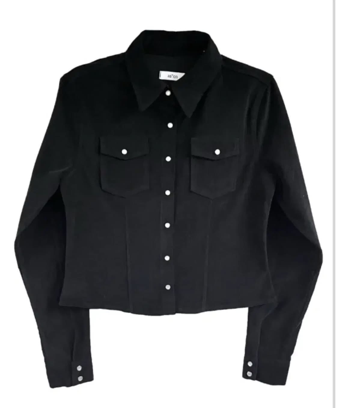 애즈온 제니스 코듀로이 셔츠 블랙 상품이미지1