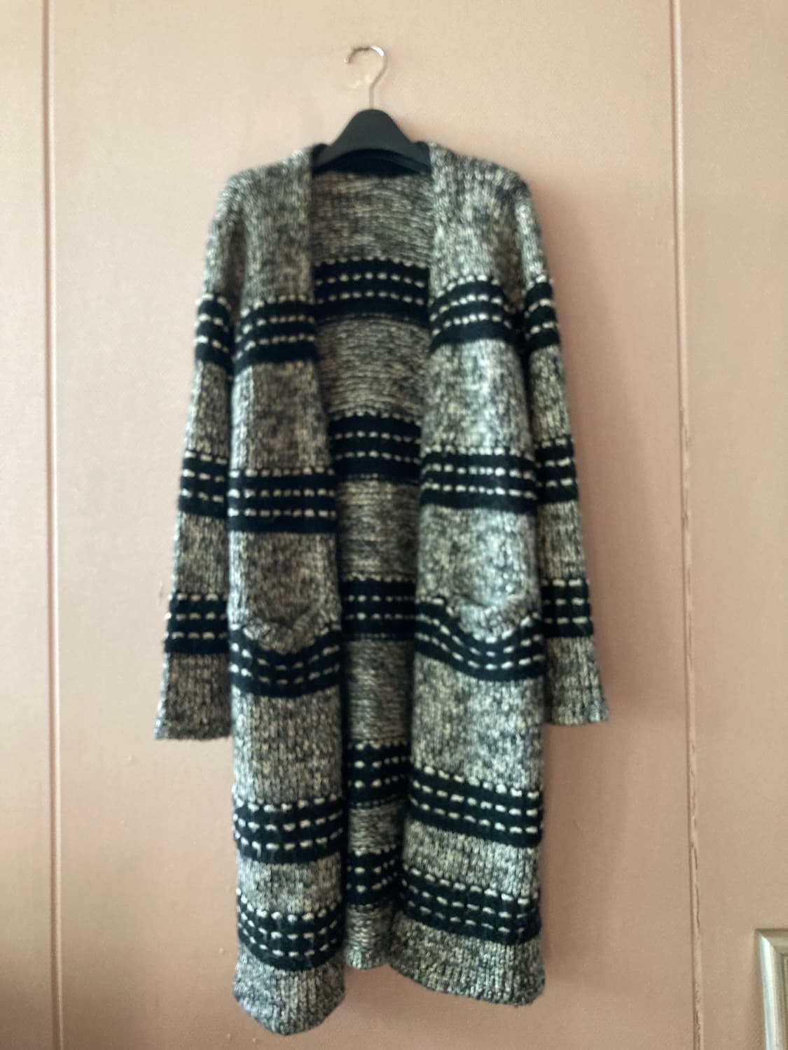 도톰 루즈핏 롱 니트 가디건 (총장 90 / 가슴 50) 상품이미지1