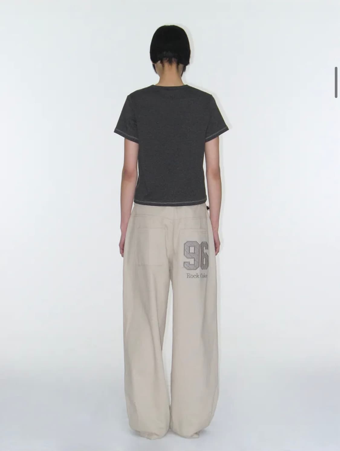 락케이크96 Applique Pants - Light Gray 상품이미지3