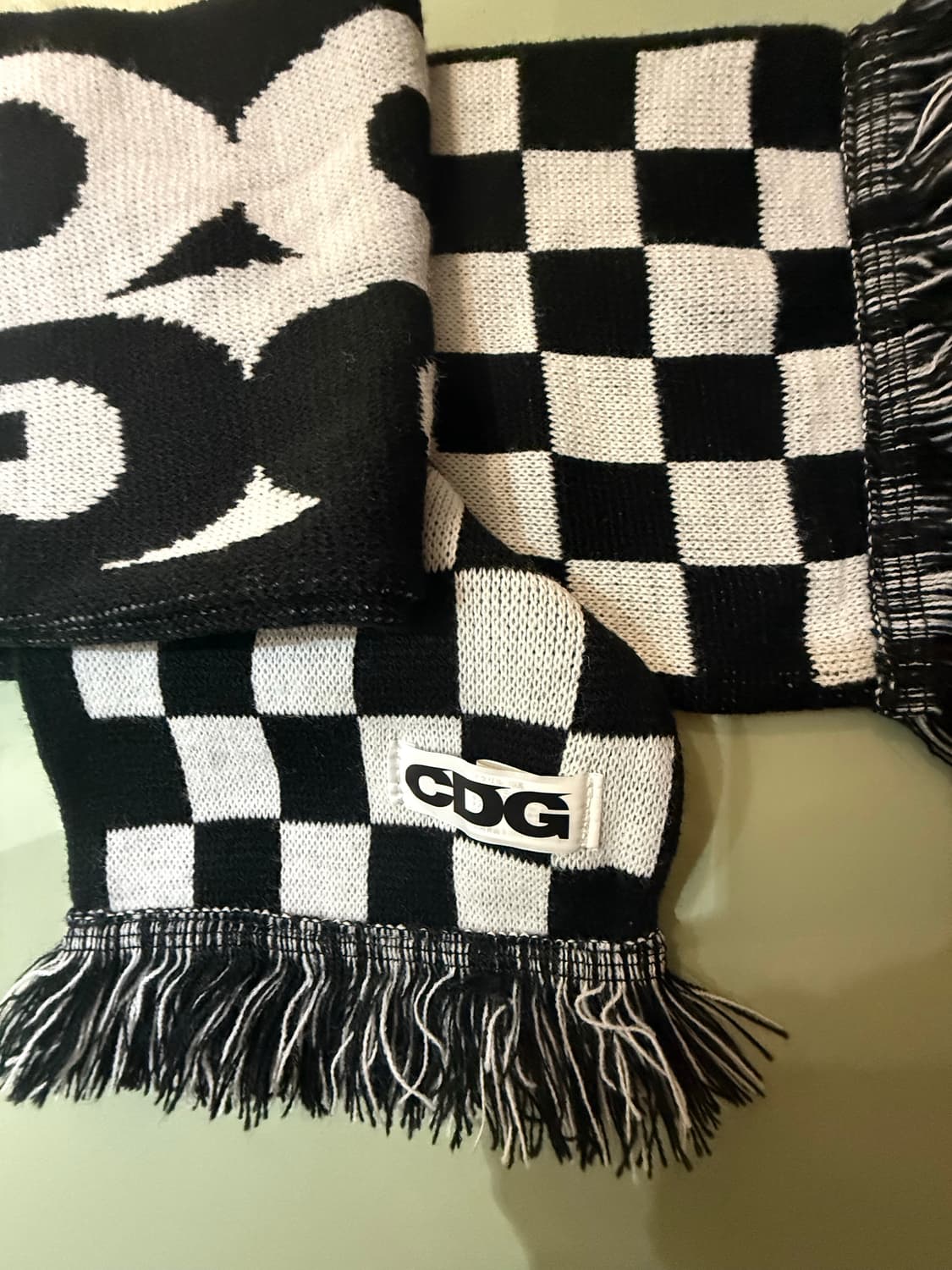 CDG 꼼데가르송 체커보드 머플러 상품이미지2