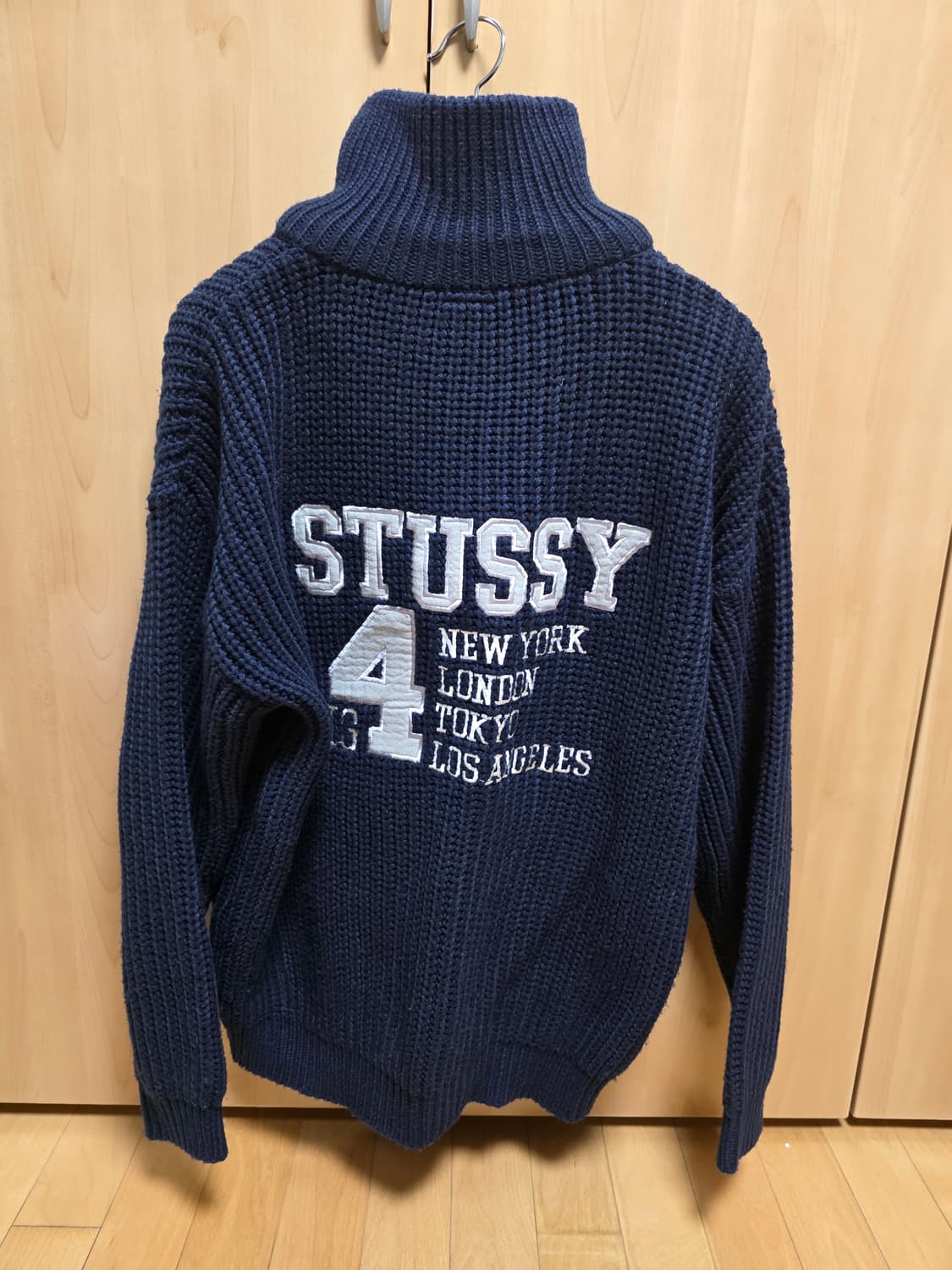 스투시 네이비 니트 집업 L 상품이미지2