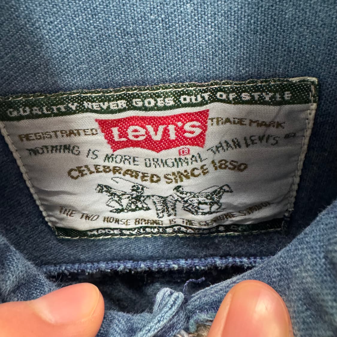90s 리바이스 데님 셔츠 전면 투포켓 포인트 진청 상품이미지6