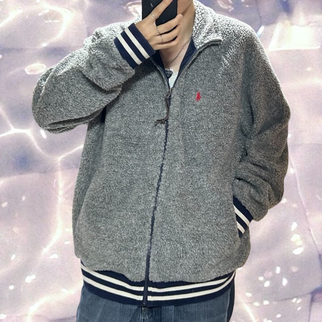 폴로 랄프로렌 신형 쉐르파 플리스 후리스 풀오버 자켓 점퍼 챠콜 그레이  상품이미지2