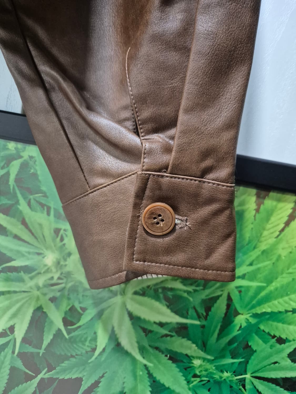 (타임세일)(새상품)Jellpe 브라운 레더 자켓 상품이미지8