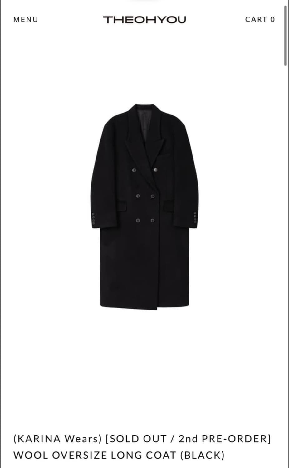 더오유 카리나 코트 (블랙) 상품이미지2