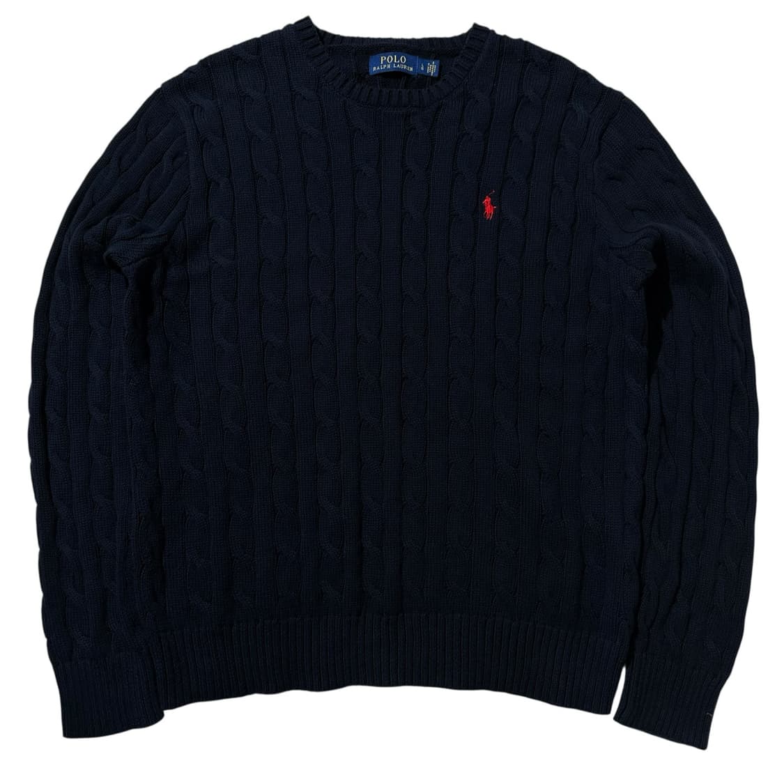 폴로 랄프로렌 케이블 라운드 니트 네이비 상품이미지1