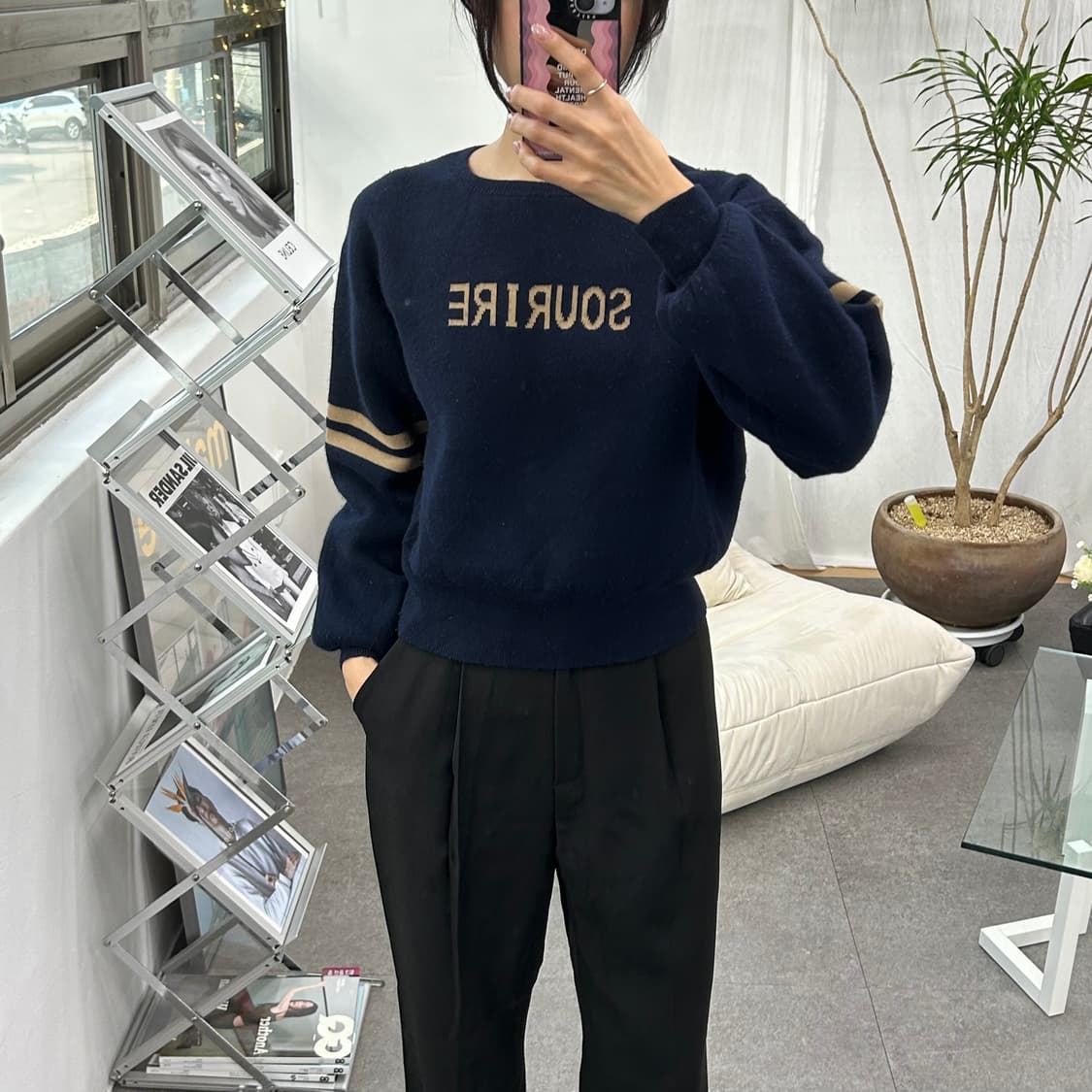 바빌론 레터링 니트 맨투맨 상품이미지3