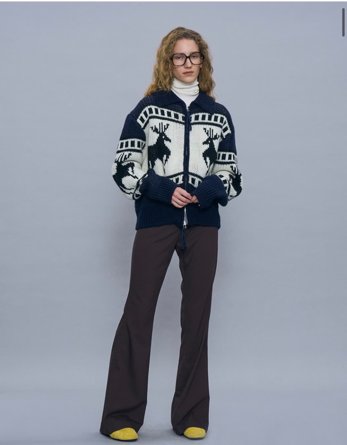 파르티멘토 코위찬 니트 집업 가디건 브라운 상품이미지5