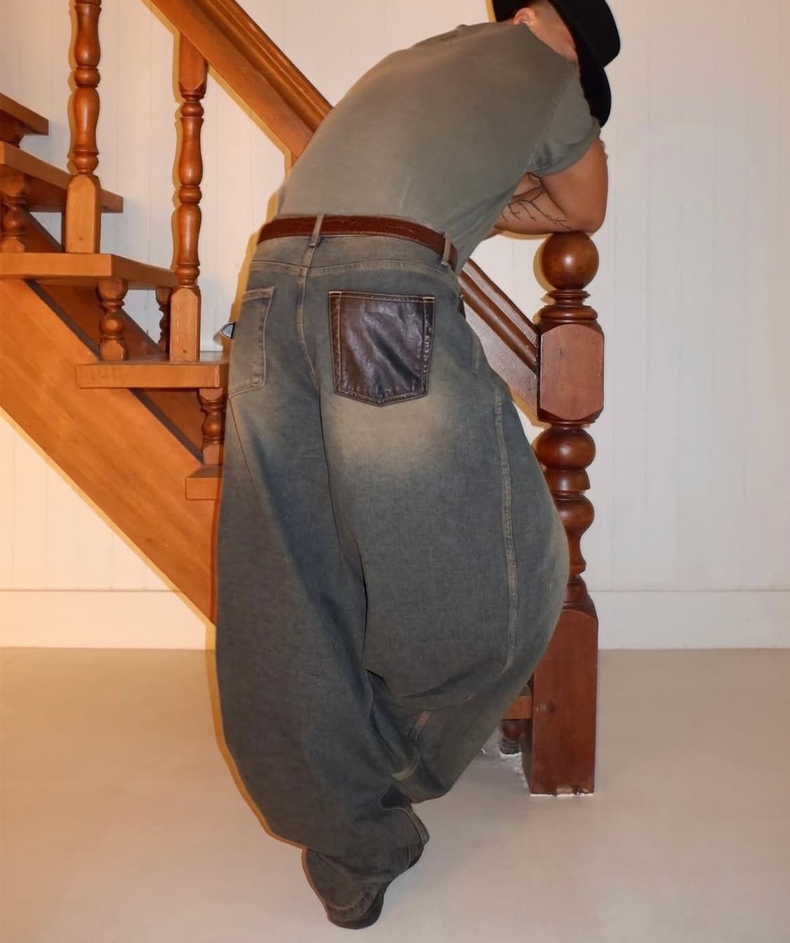 -antique washed baggy jean (rust) 상품이미지1