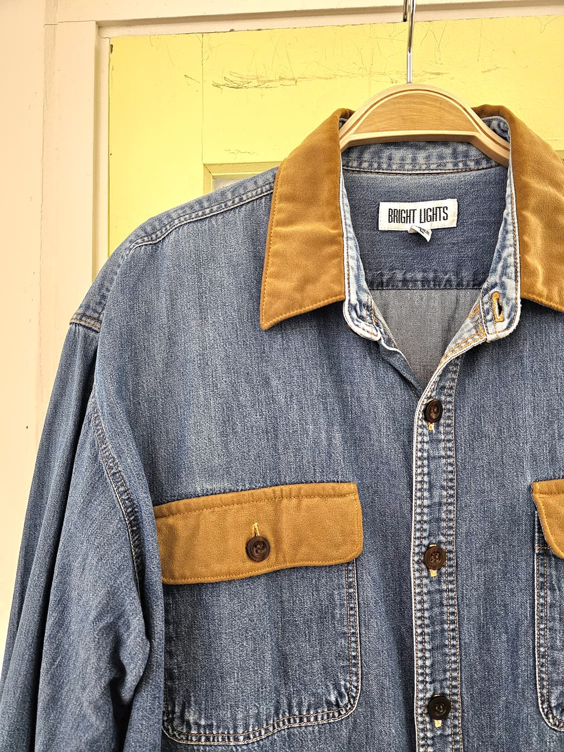 Japan 스웨이드 배색 청남방 상품이미지3