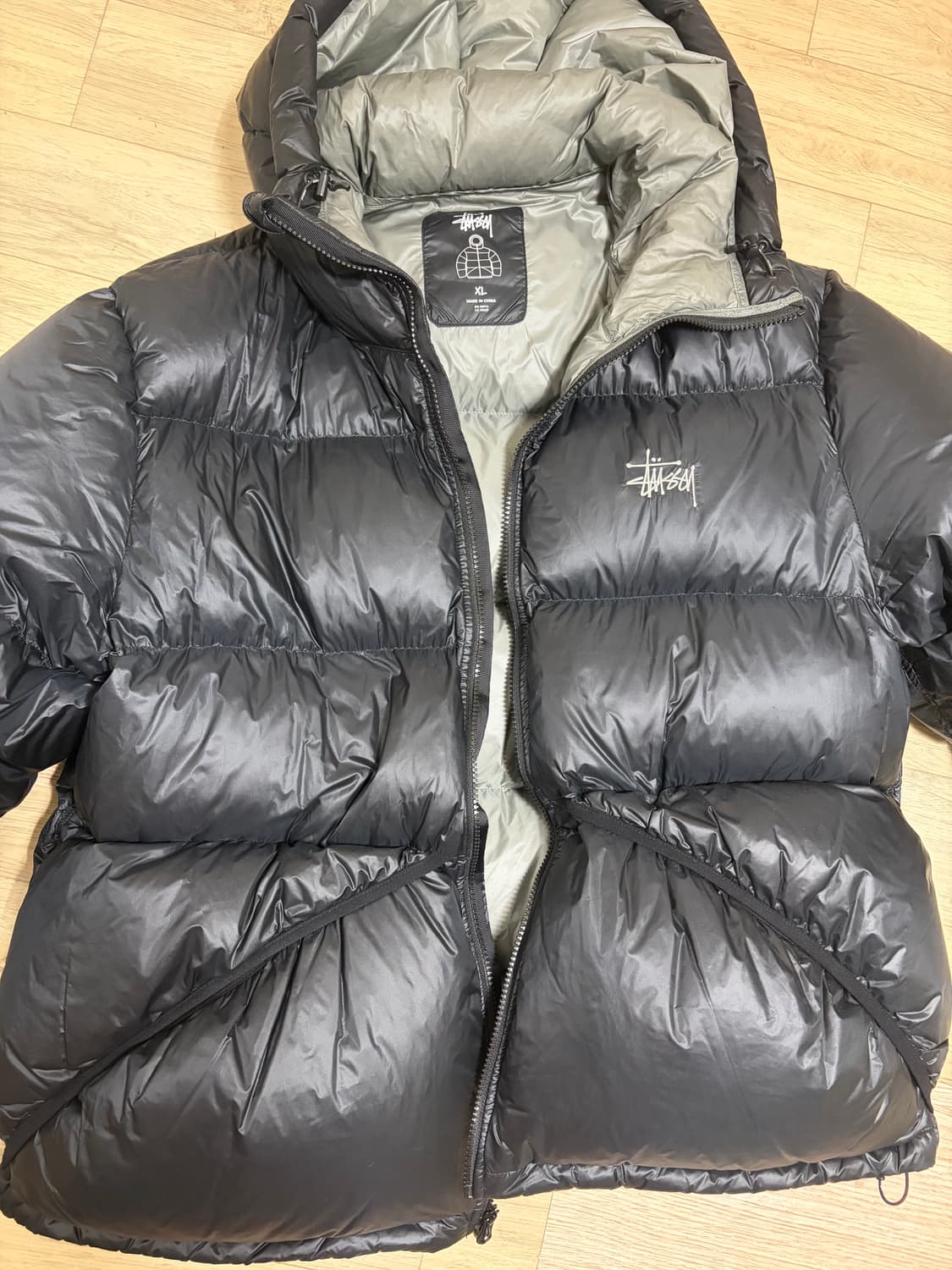 스투시 다운 파카 마이크로 립스탑 팬텀 블랙 XL 상품이미지1