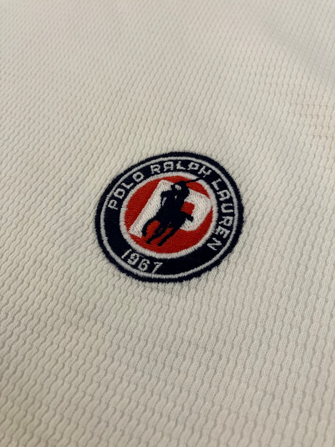 폴로 패치로고 써멀 와플 롱슬리브 링거티 화이트 상품이미지2