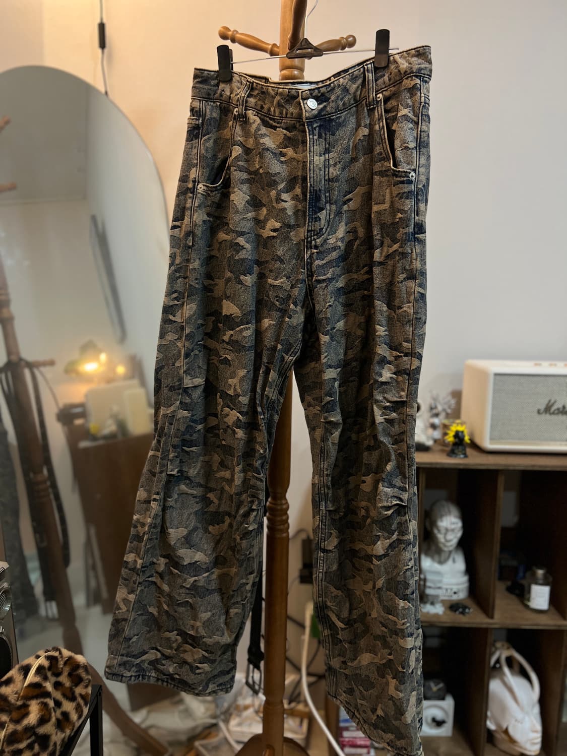 크리틱 카모 데님팬츠 카키 상품이미지3