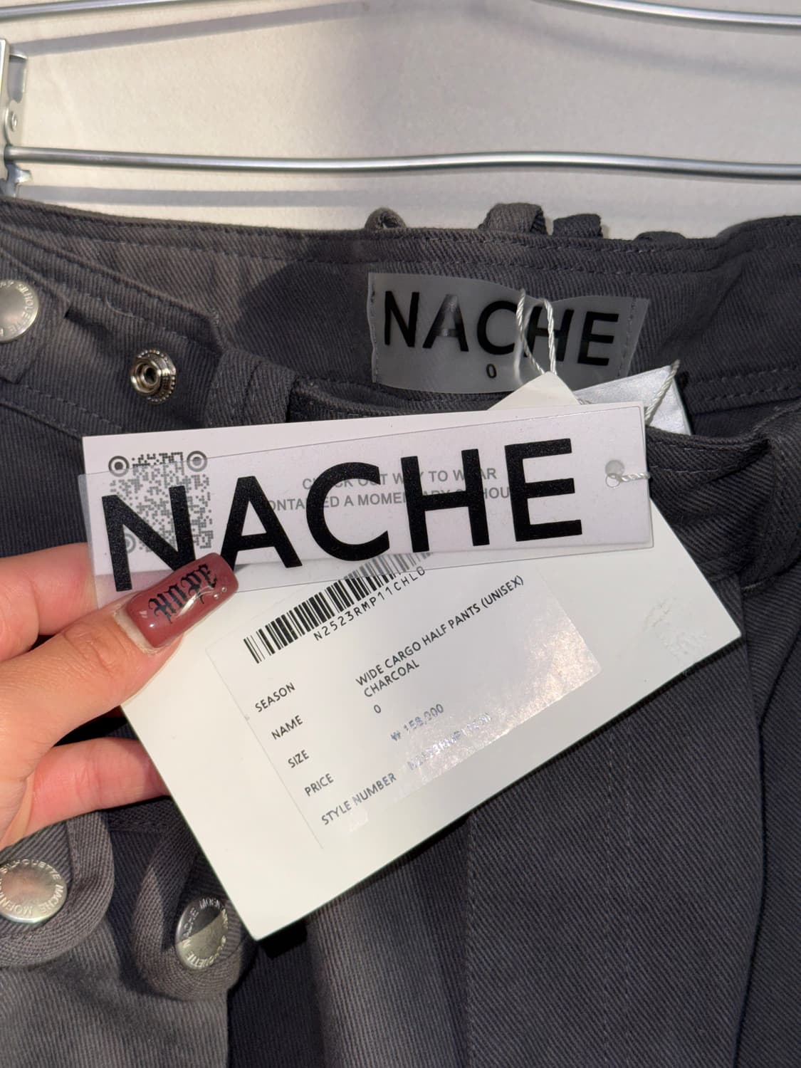 NACHE wide cargo half pants charcoal 새제품 상품이미지4