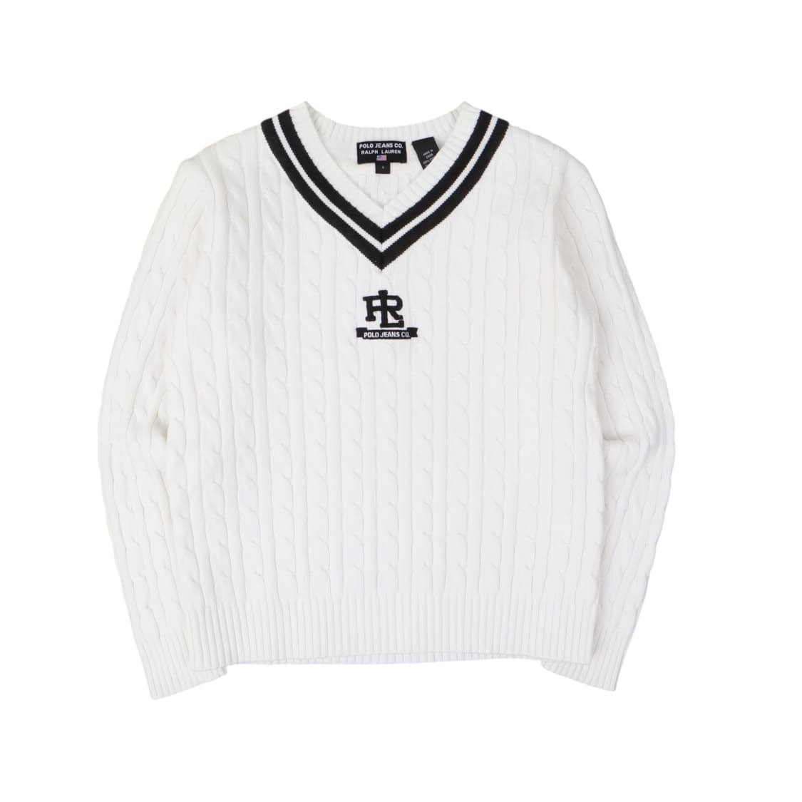 폴로진스 RL 크리켓 화이트 케이블 니트 상품이미지1