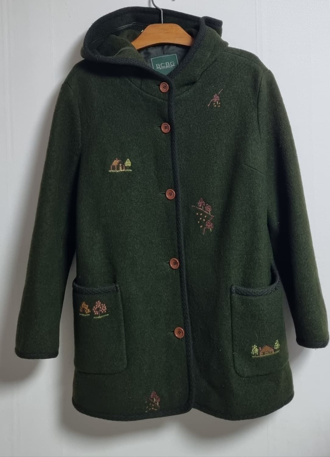S (55) BCBG 비씨비지 카키 빈티지 후드 자켓 상품이미지1