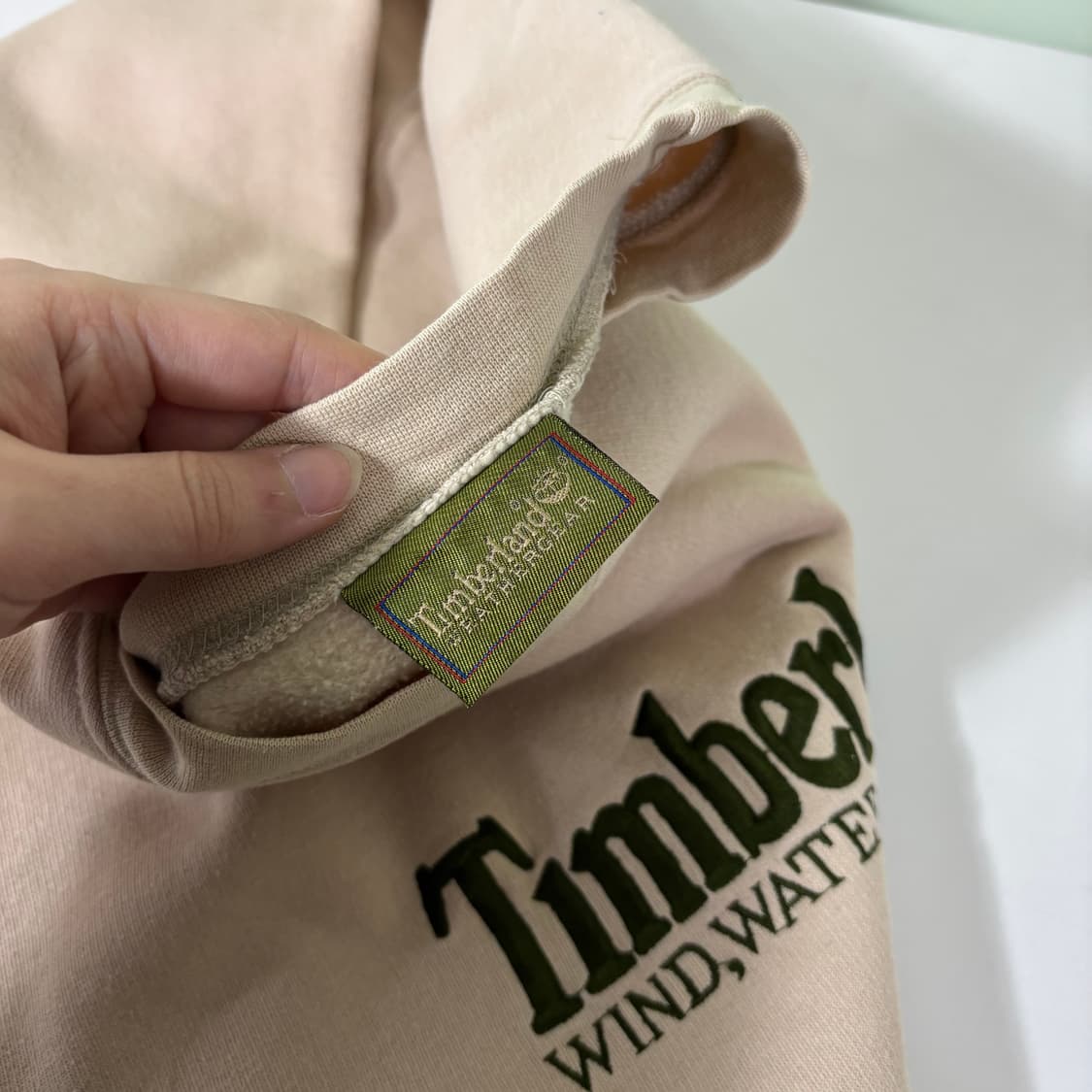 95 팀버랜드 베이지 자수로고 맨투맨 상품이미지4