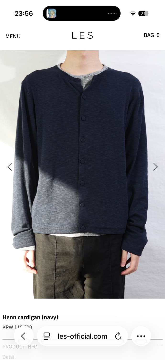 Les 가디건 네이비 2사이즈 -> 1사이즈 교환합니다 상품이미지1