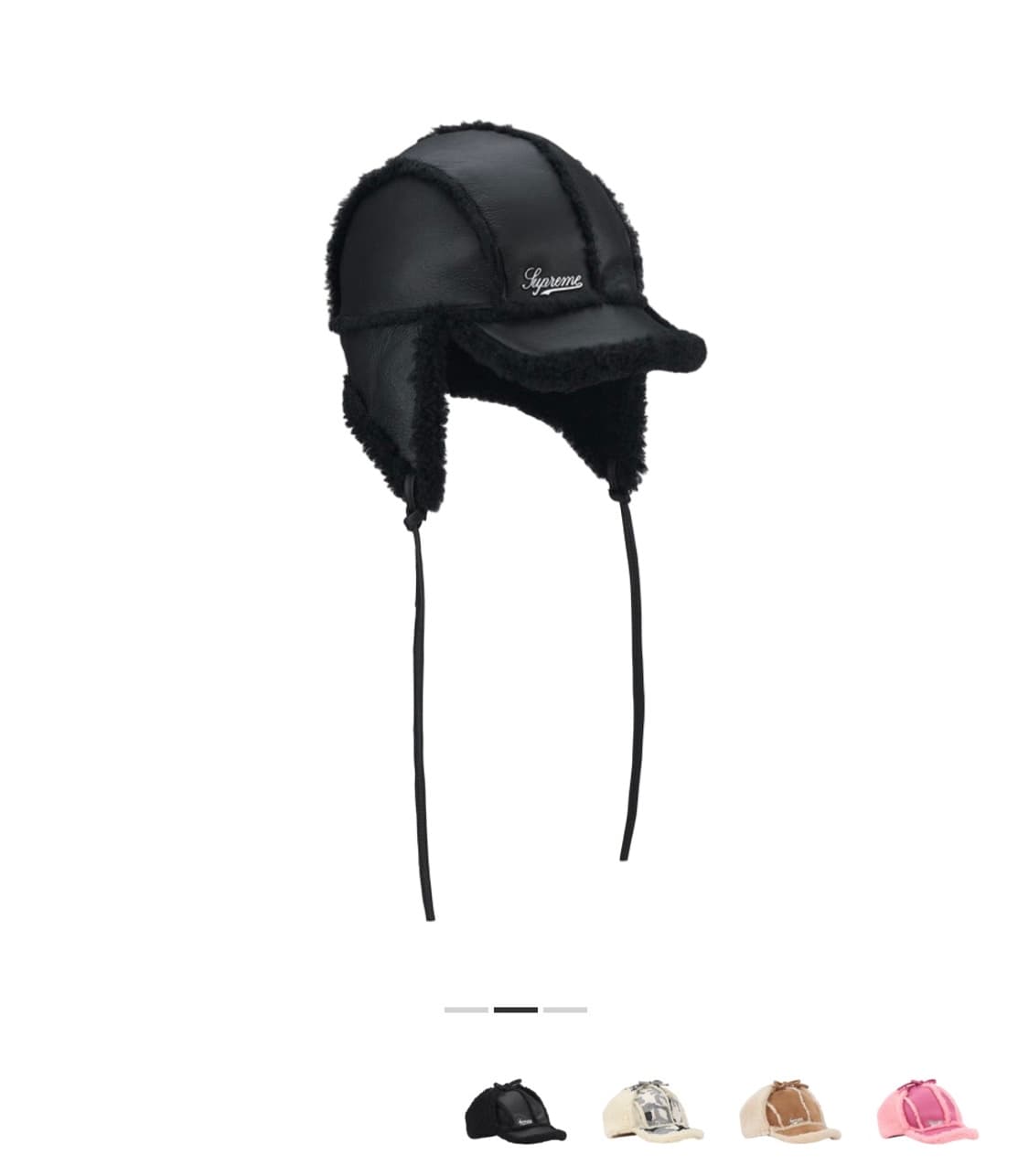 슈프림 셔링 라인드 이어플랩 캡 블랙 - 25FW 상품이미지2