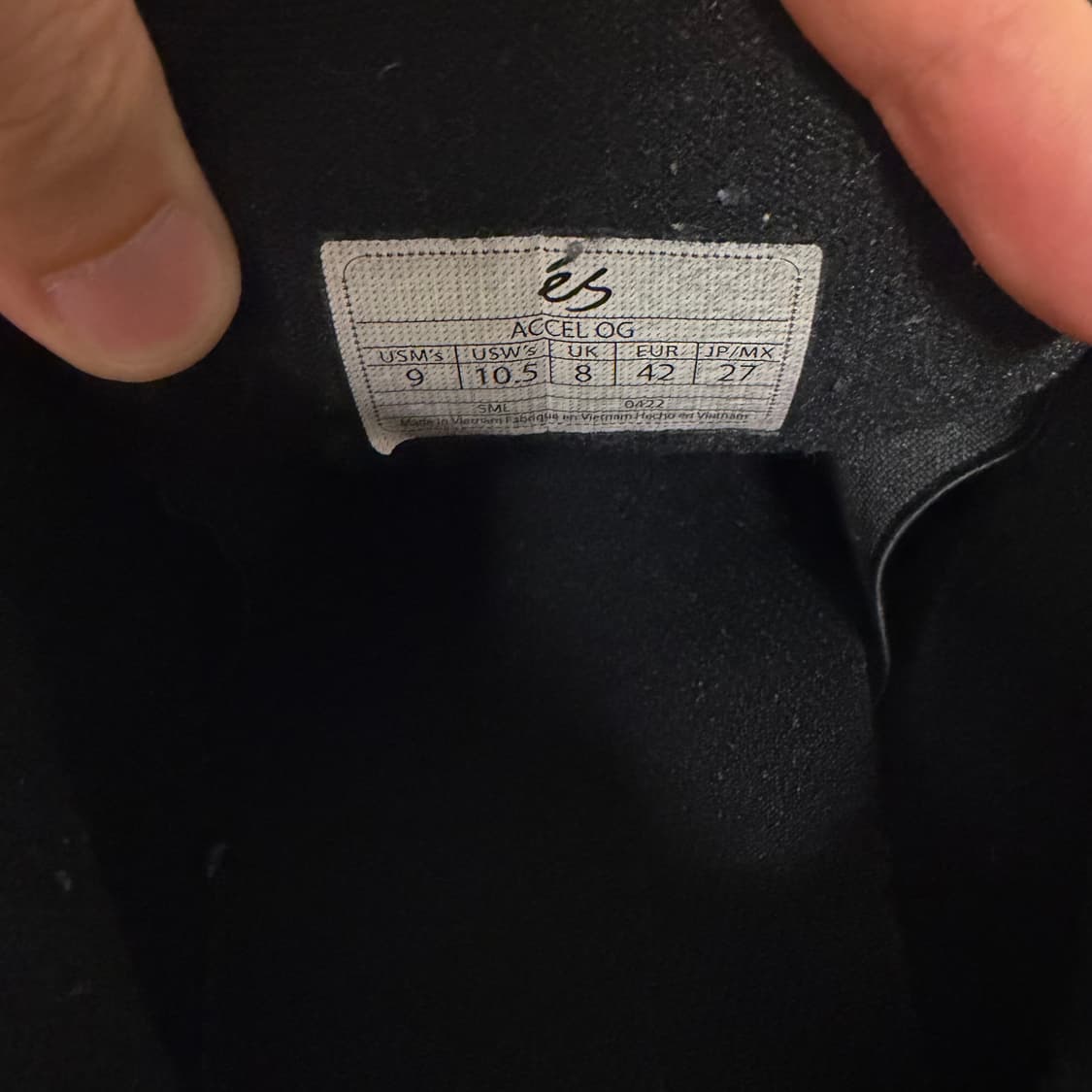 ES 이에스 Accel og 악셀 스케이트 보드화 블랙 270 상품이미지9