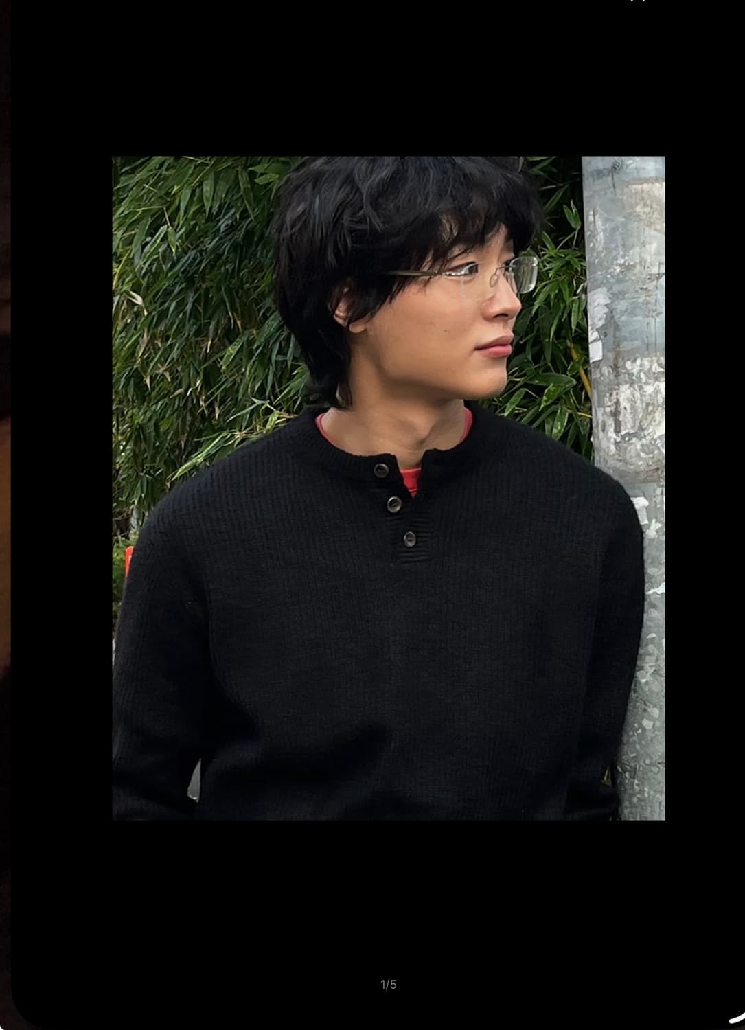 르아르 리브드 오버핏 헨리넥 니트 상품이미지1