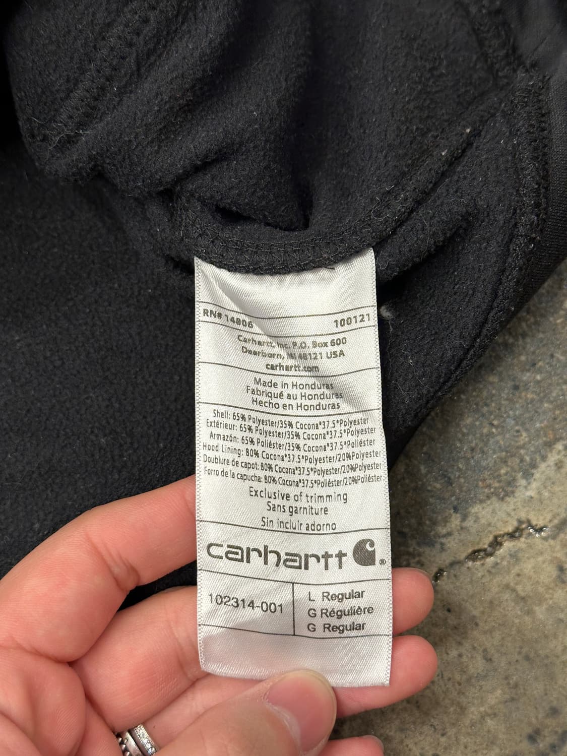 칼하트 블랙 카모 후드티 L 상품이미지5