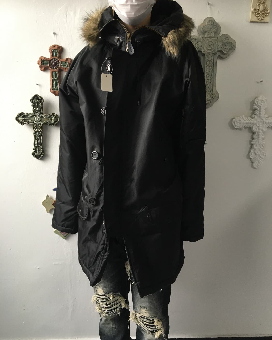 Fake fur hood filed jacket 상품이미지6