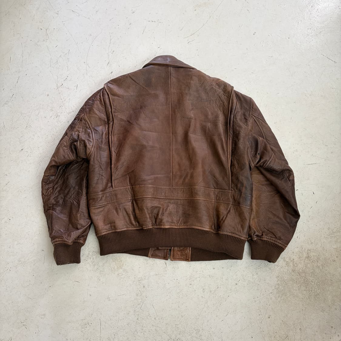 80s ELLE 빈티지 A-2 리얼가죽 자켓 L 상품이미지9