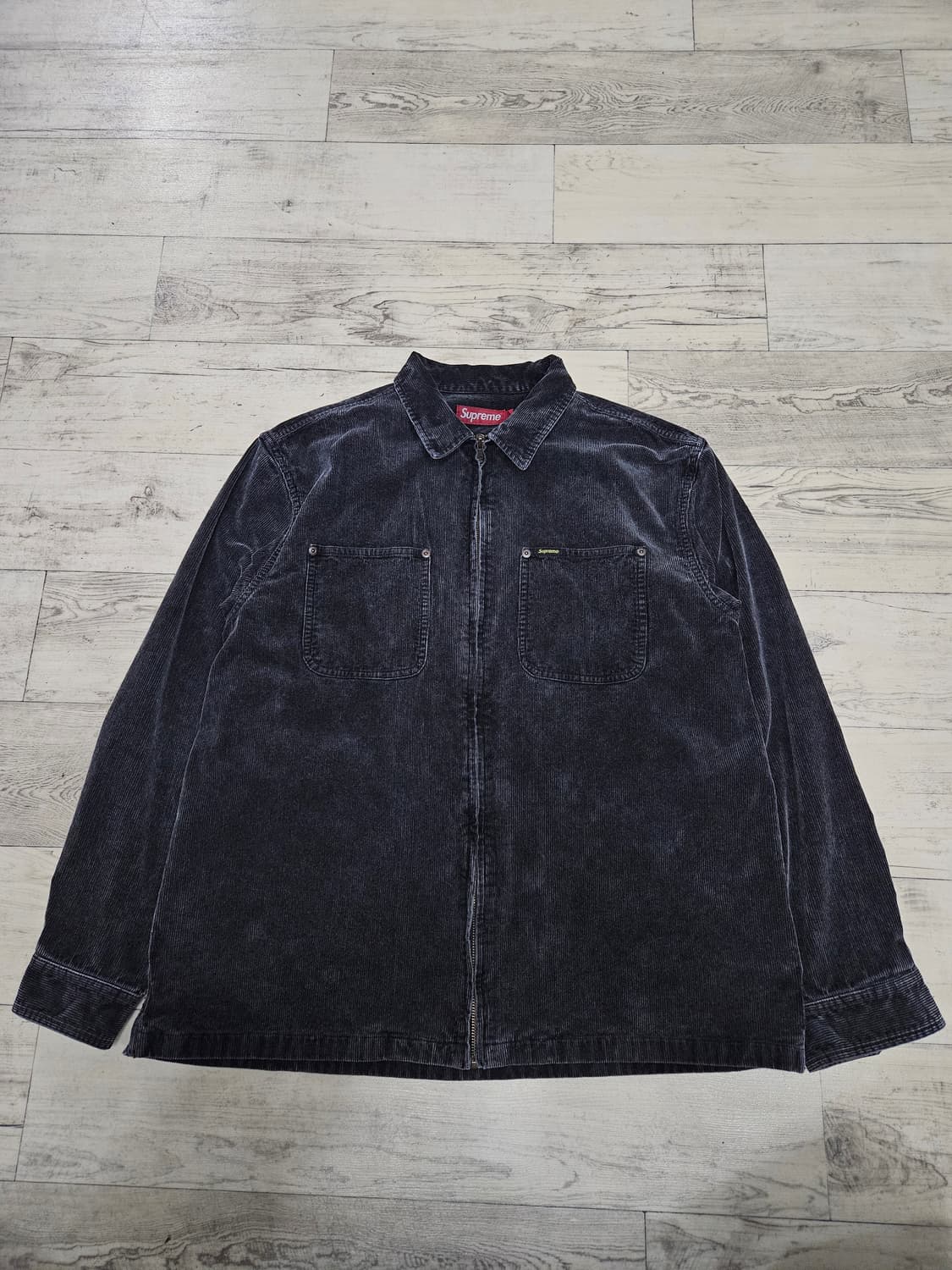 (xl)슈프림 24ss 코듀로이 워시드 집업 블랙 상품이미지2