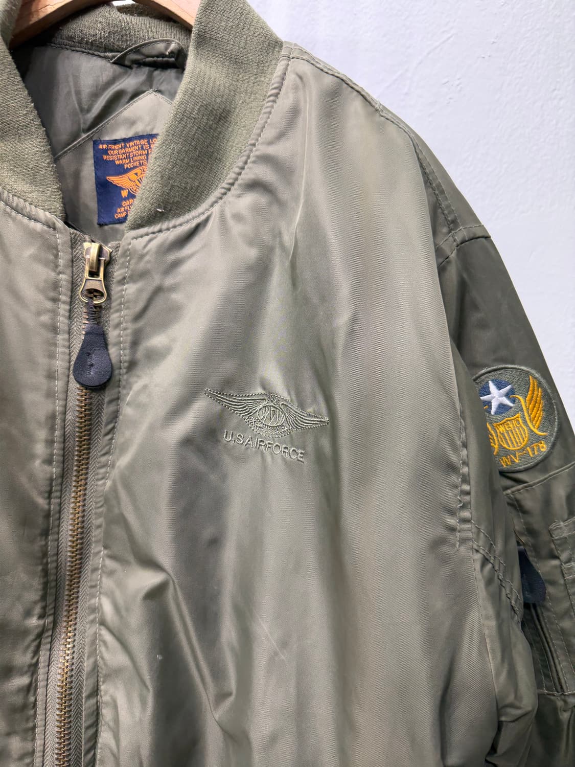 정품) USAIRFORCE 항공 MA-1 자켓 카키 XL 상품이미지3