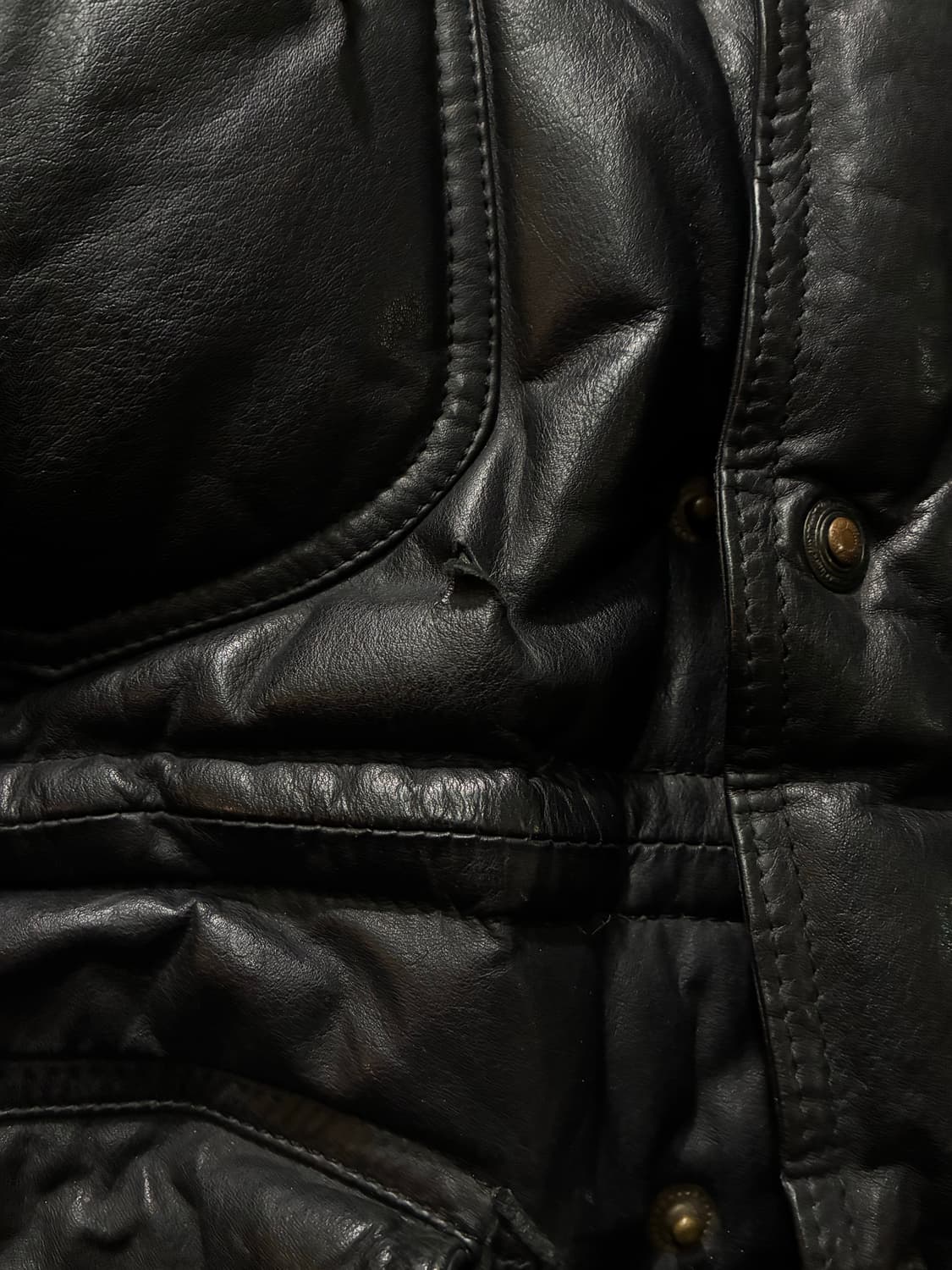 HOUSTON 휴스턴 카우 레더 플라잉 다운 자켓 상품이미지4