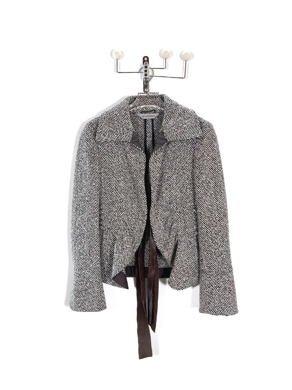 막스마라 캐시미어 울 레더 리본 자켓 상품이미지5