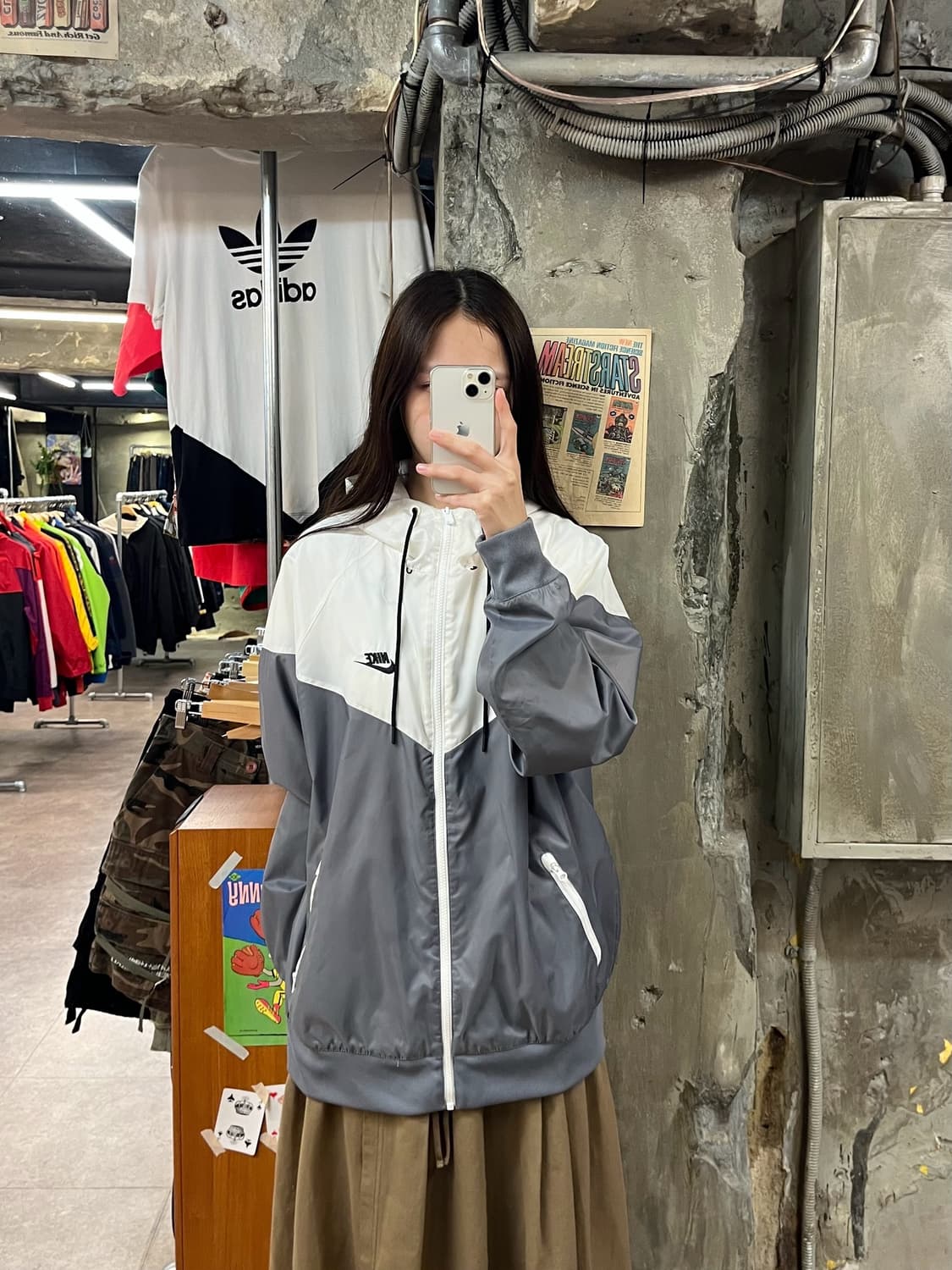 나이키 배색 바람막이 그레이 XL  #csz1249 상품이미지2