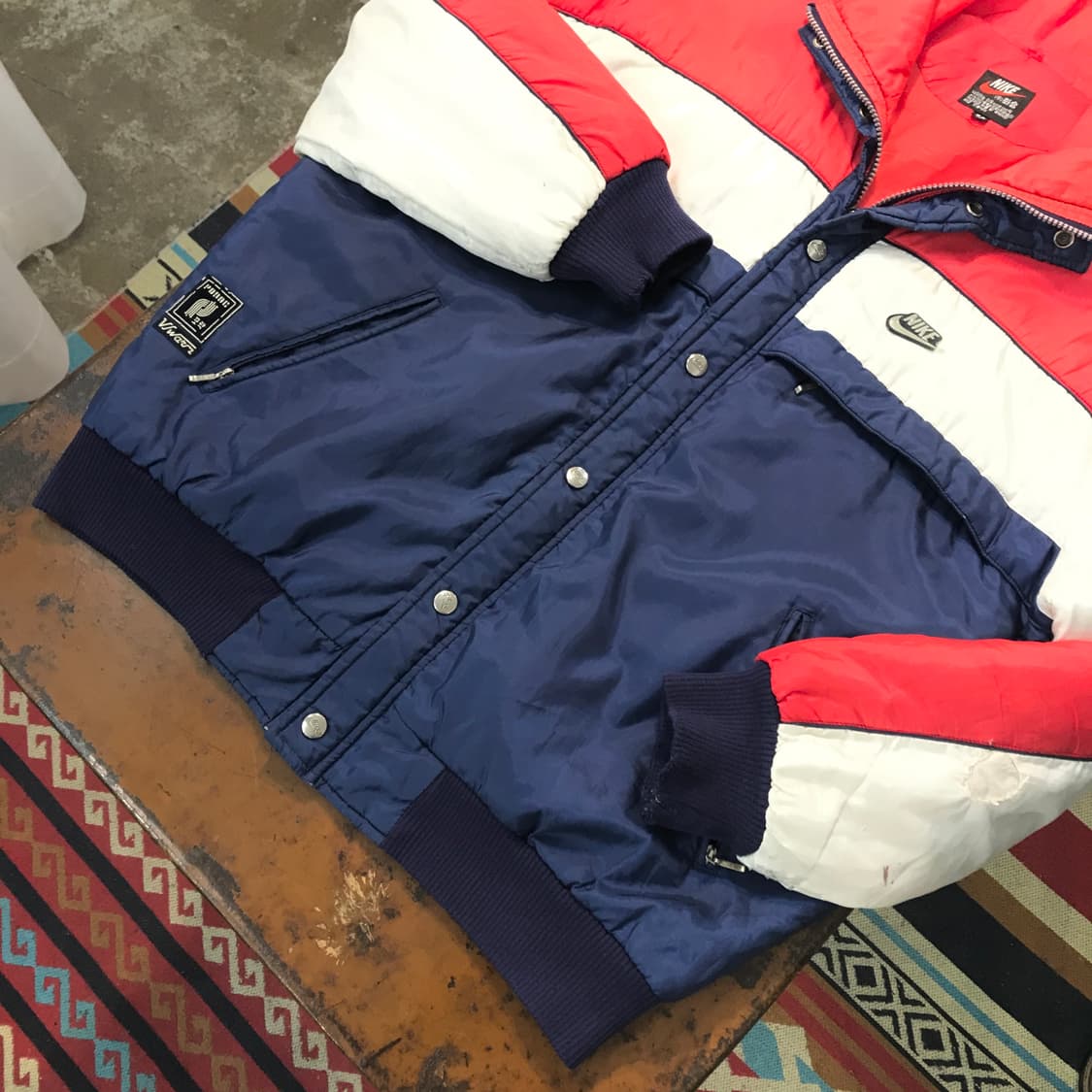 80s 나이키 레드 컬러링 푸퍼 패딩 점퍼 남성 110 사이즈  상품이미지3