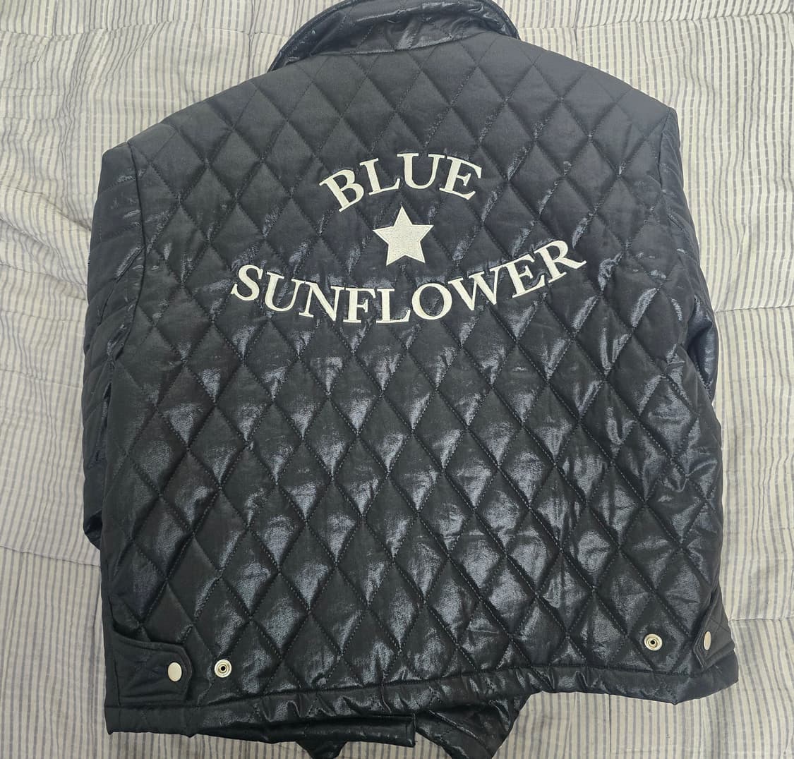 블루썬플라워 퀼팅 라이더 자켓 상품이미지2