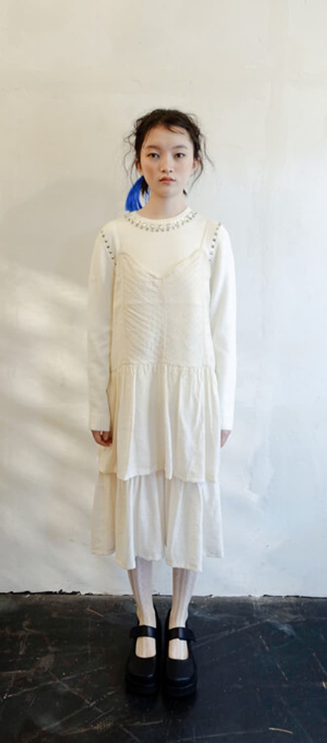 샵페어리 pintuck layered dress 아이보리 상품이미지1