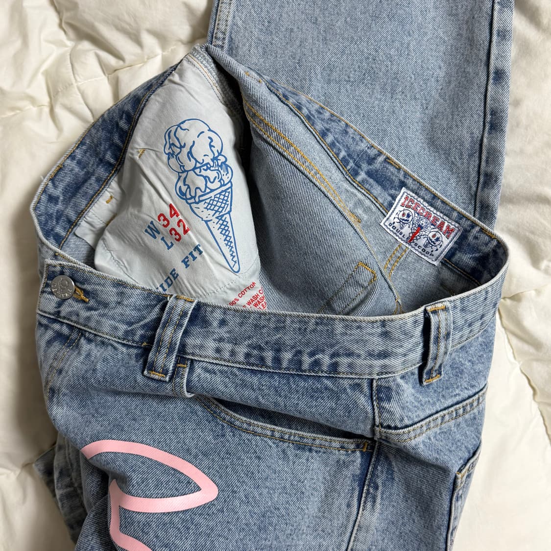 (34) Icecream 아이스크림 핑크 러닝독 데님 팬츠 상품이미지8