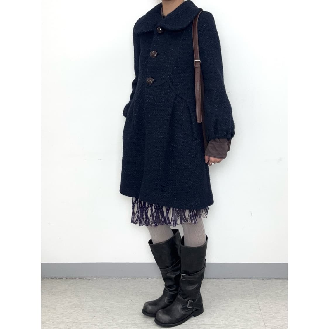 빈티지 네이비 울 코트 상품이미지3
