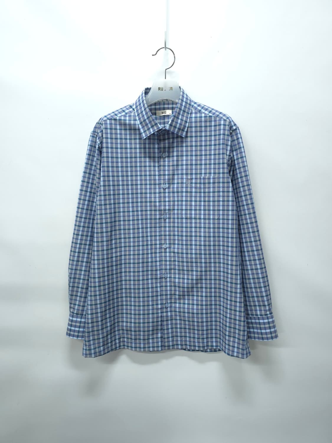 닥스(DAKS) 남성 블루 체크 긴팔 셔츠 (사이즈 100) 상품이미지1