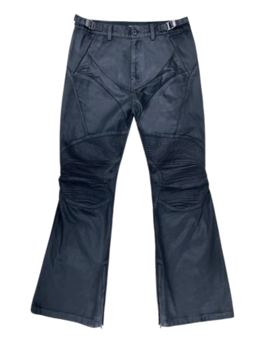 프로젝트GR 코티드 바이커 아머드 플레어 팬츠 블랙 (1) 상품이미지1