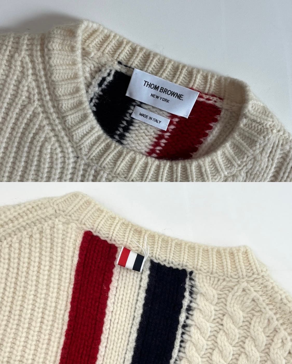 Thom Browne 톰브라운 아란 케이블 아이보리 울 니트 상품이미지7